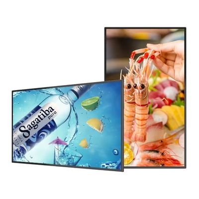 50 인치 벽 장착 LCD 광고 디스플레이 4K 해상도 초 좁은 가장자리