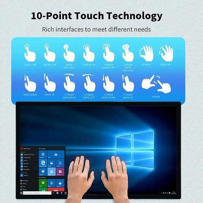 산업용 용량 터치 스크린 모니터 디스플레이 LED LCD 높은 밝기 43 인치
