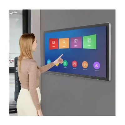50 인치 벽에 장착 된 적외선 터치 화면 모니터 PC 초 좁은 엣지 HDMI 포트
