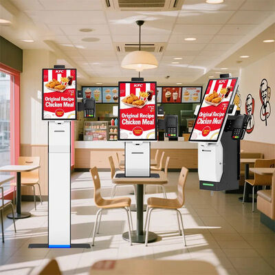 32 Inch Self Ordering Kiosk with 10-Point Capacitive Touch and Multiple Interfaces for Fast Food Restaurants