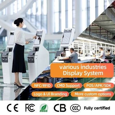 Self Checkin Kiosk with 10-Point Capacitive Touch, 1920X1080 Resolution LCD Display and Cloud-Based CMS for Interactive Self Service