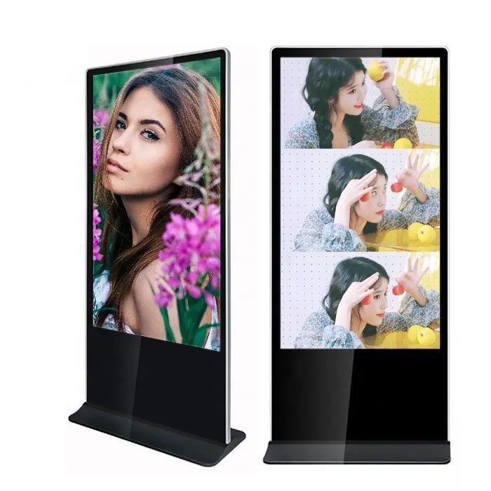 4K 해상도 및 안드로이드 OS를 갖춘 75인치 수직 플로어 스탠딩 LCD 광고 디스플레이
