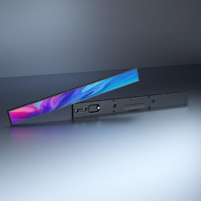 LCD 광고 디스플레이 350cd/m2 밝기, 110-240V 전원 공급 및 상업용 디지털 사이니지를 위한 스트레칭 스크린